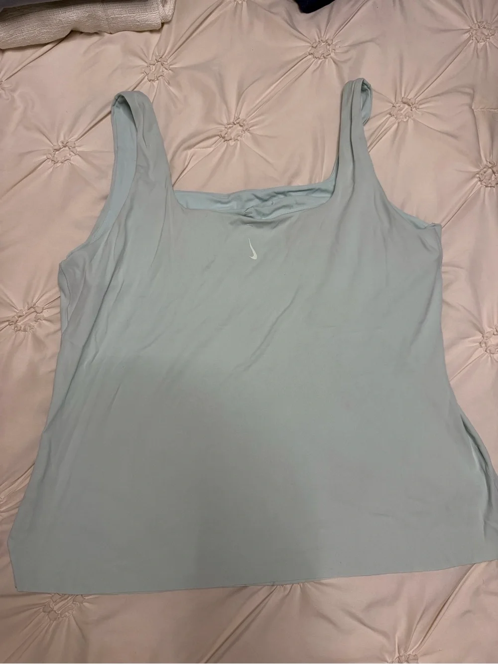 Nike Light Blue Square Neck Tank Top with built in bra